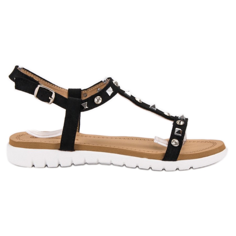 SHELOVET Svarta sandaler med dubbar