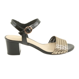 Espinto Svart / guld sandaler