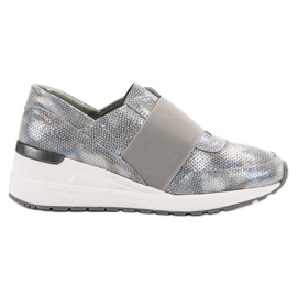 Goodin Slip-on läderskor grå