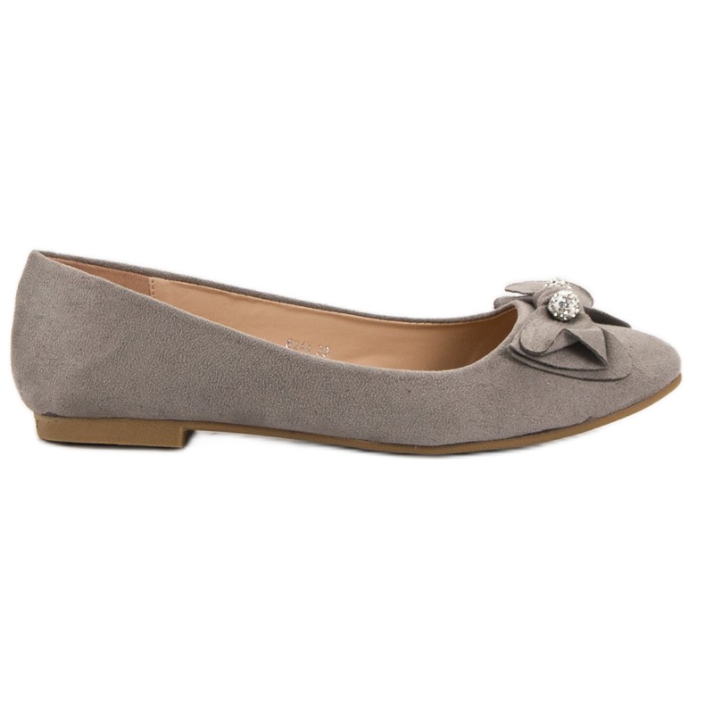 Super Mode Ballerina med rosett grå