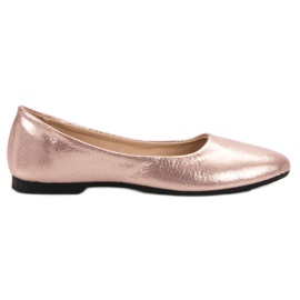 SHELOVET Rose Gold skimrande ballerinor rosa