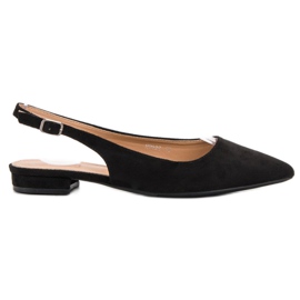 SHELOVET Trendiga ballerinor i mocka svart