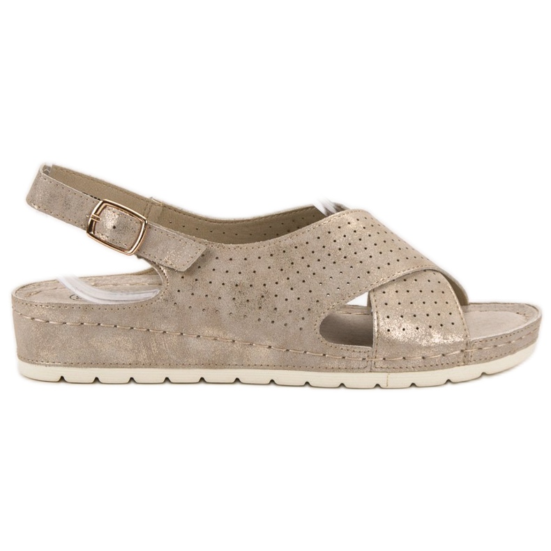 Goodin Sandaler på plattformen gyllene