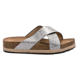 Goodin Bekväma silver tofflor grå