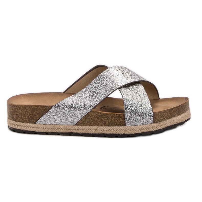 Goodin Bekväma silver tofflor grå