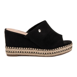 Best Shoes Sandaler med kil svart