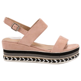 Primavera Boho Wedge Sandaler rosa