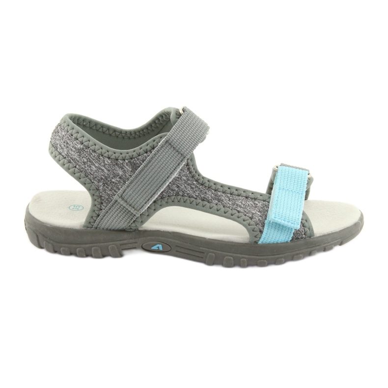 American Club Amerikanska sandaler med RL10 läderinsatsgrå/blått