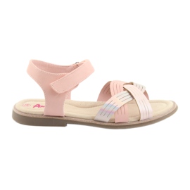 American Club GC23 metalliska flickasandaler rosa