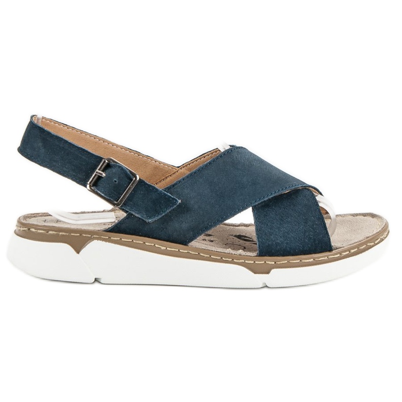 Filippo Lädersandaler på plattformen blå
