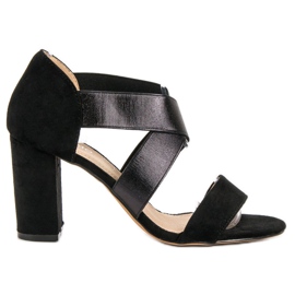 Evento Sandaler med elastiskt band svart