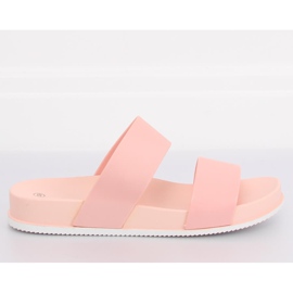 Rosa CK66P Rosa tofflor med gummiränder