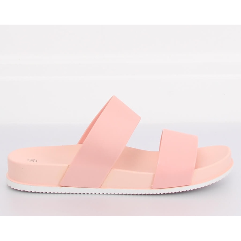 Rosa CK66P Rosa tofflor med gummiränder