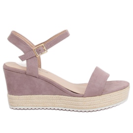 Violett kile sandaler espadrilles LY9109 Lila purpur