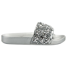 Seastar Eleganta silver tofflor grå