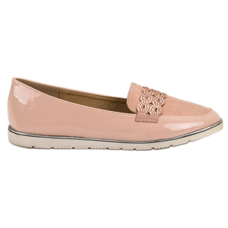 SHELOVET Lackerade loafers rosa