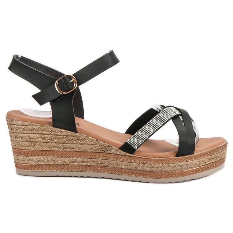 SHELOVET Lätta sandaler på en kilklack svart