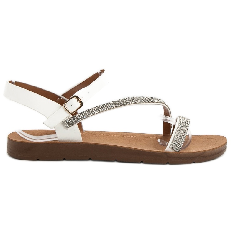 Camo Sandaler med Cubic Zirconia vit