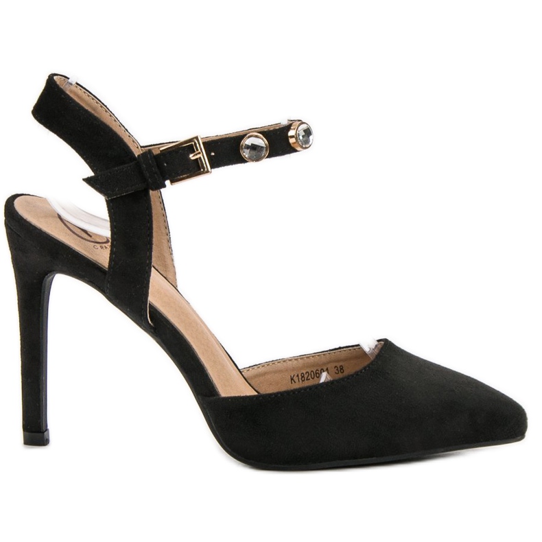 Kylie Höga klackar med en utsatt häl svart