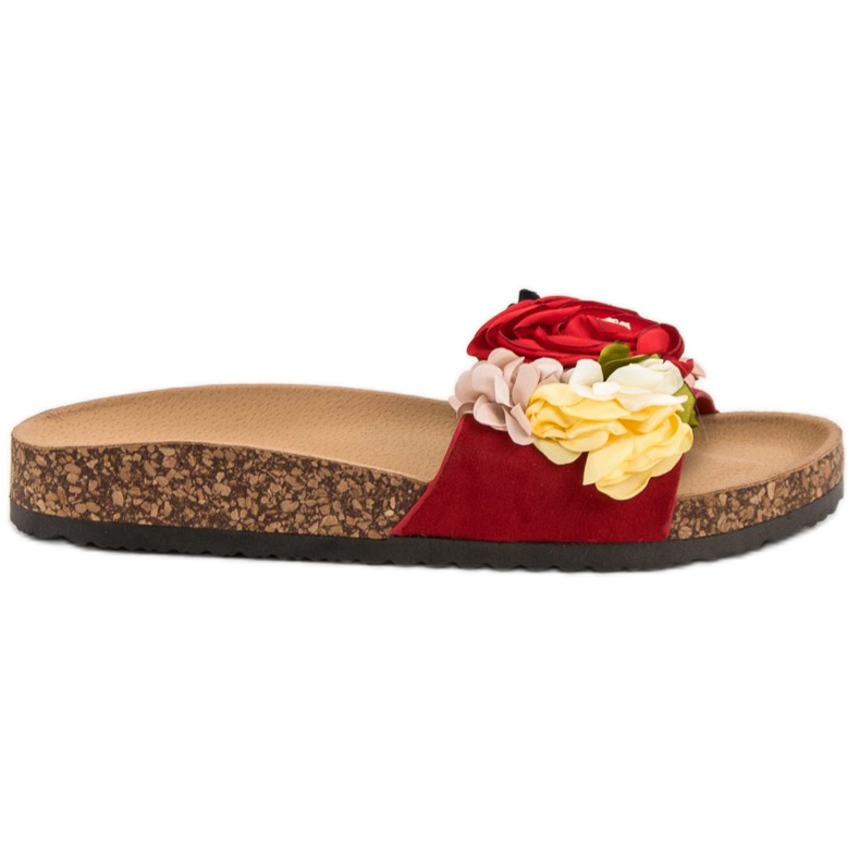 Cm Paris Tofflor Med Blommor röd