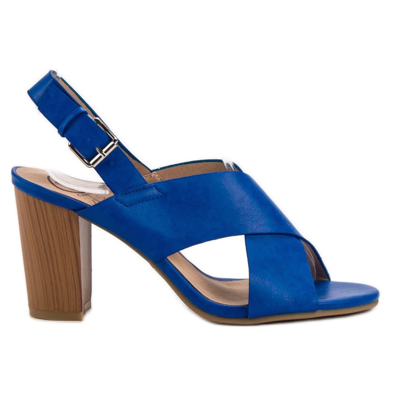 Kylie Kornblomma högklackade sandaler blå