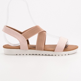 EXQUILY Bekväma sandaler med elastiskt band rosa