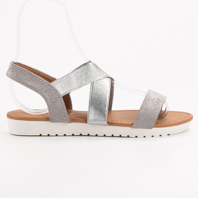 EXQUILY Silver Sandaler Med Eraser grå