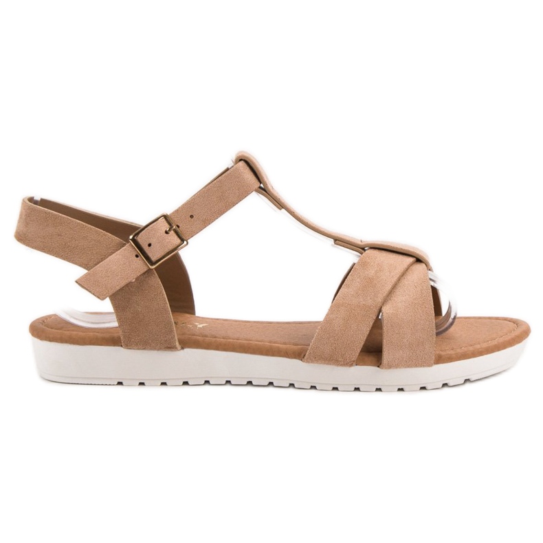 EXQUILY Klassiska sandaler i mocka brun