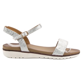 Ch. Creation Glänsande sandaler grå