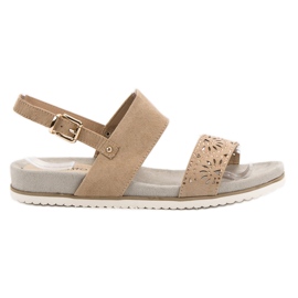 Evento Beige openwork sandaler