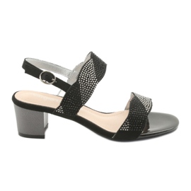 Sergio Leone Sandaler på SK795 Post Black With Zircons svart