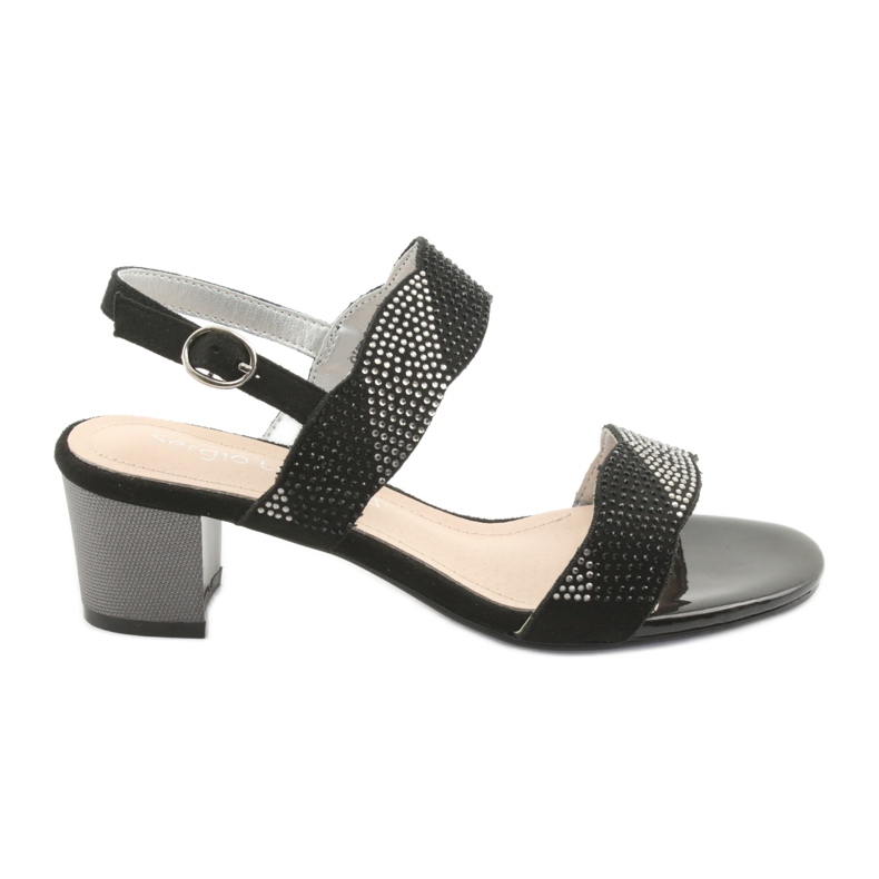 Sergio Leone Sandaler på SK795 Post Black With Zircons svart