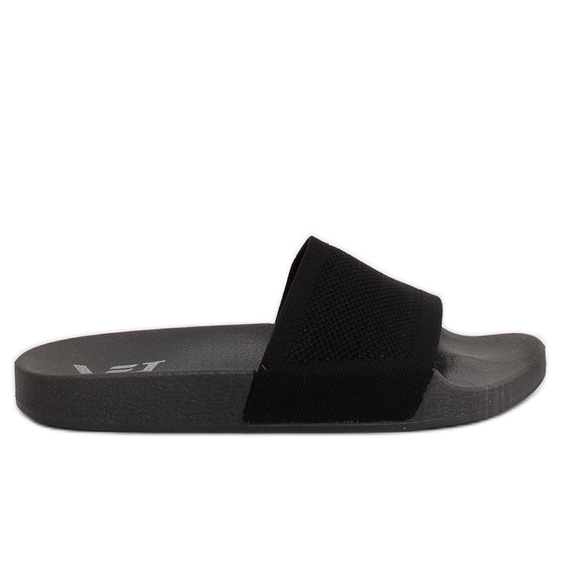 Svarta tofflor med stickat bälte PT-110 Svart