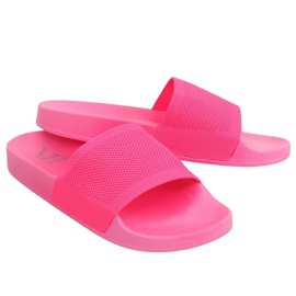 Tofflor med stickat rosa bälte PT-110 Fuchsia