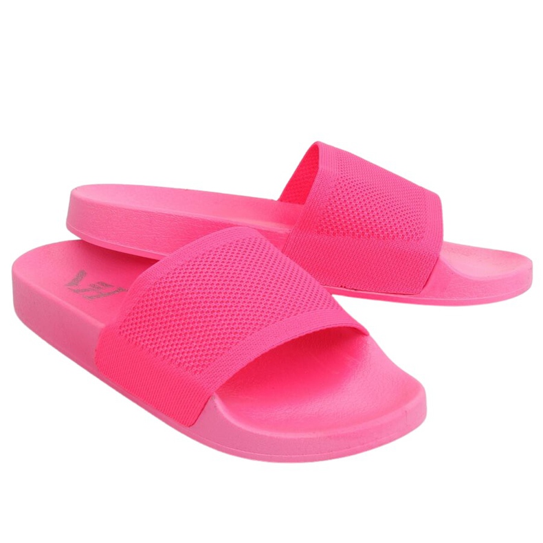 Tofflor med stickat rosa bälte PT-110 Fuchsia