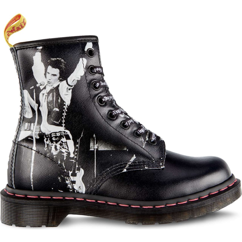 Dr. Martens 1460 Sexpistoler Vicious Black Sex Pistols Backhand Straw Grain svart