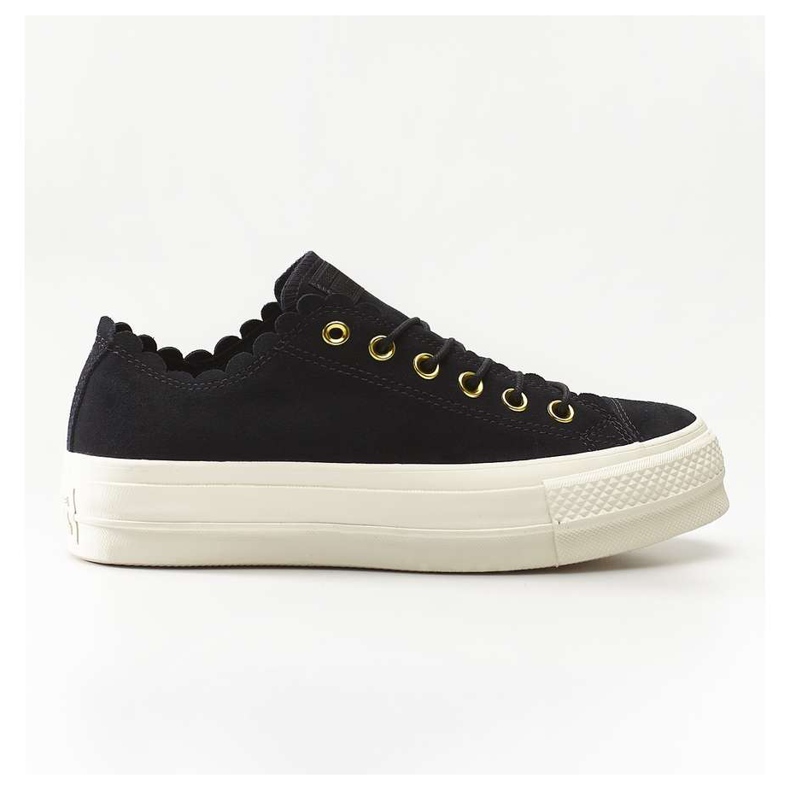 Converse Chuck Taylor All Star Lift Scallop 499 Black Gold Egret svart
