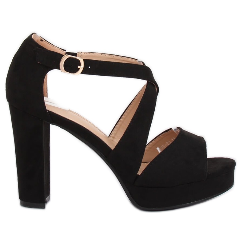 Svarta VV-23 Svart platå sandaler