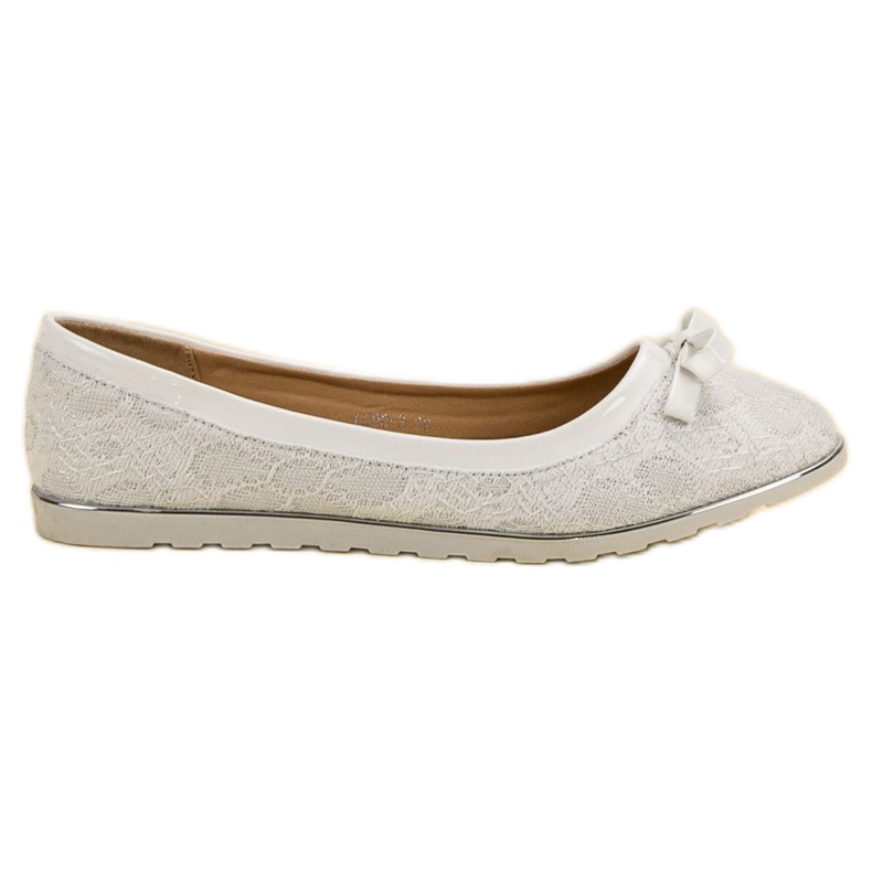 SHELOVET Ballerina med spets vit