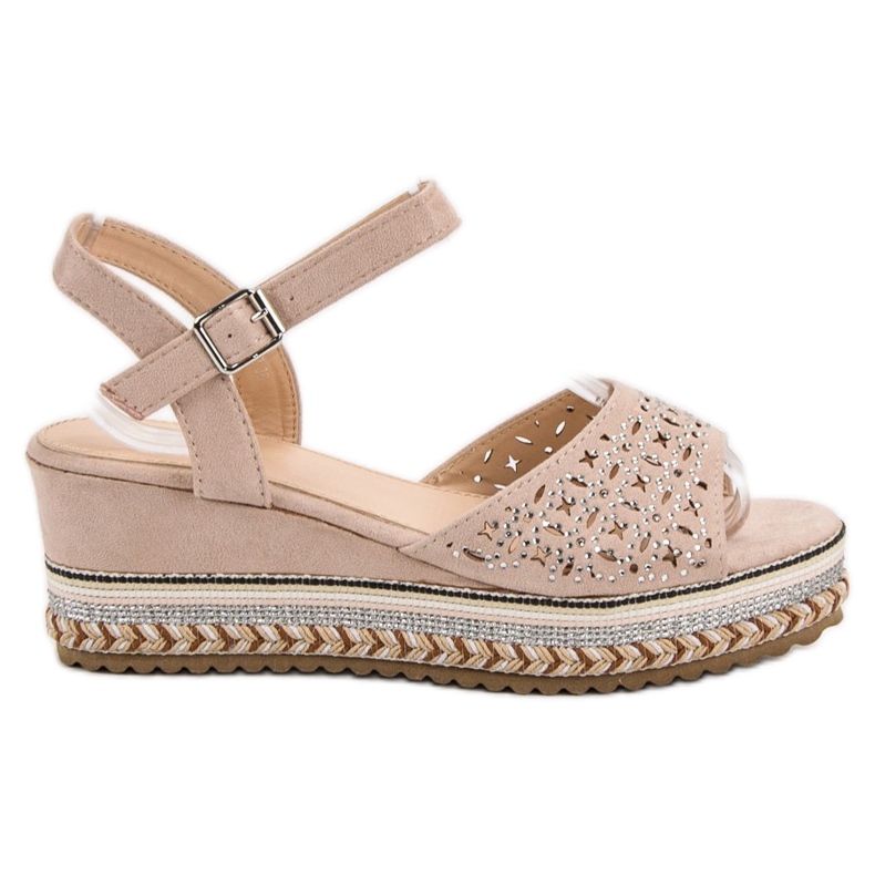 Groto Gogo Sandaler i mocka med cubic zirconia brun