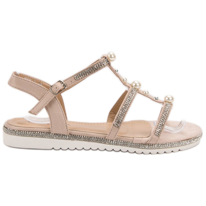 GUAPISSIMA Sandaler med pärlor rosa