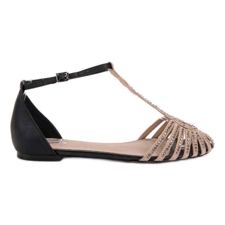 SHELOVET Trendiga sandaler med cubic zirconia svart brun