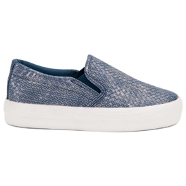 SHELOVET Blue Slip On Sneakers blå