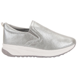 SHELOVET Silver Slip-On skor grå