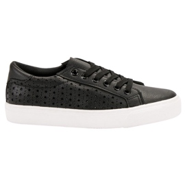 J. Star Openwork svarta sneakers