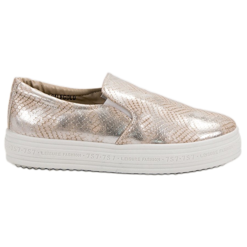 SHELOVET Slip On Animal Print Sneakers gul