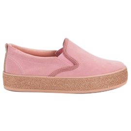 SHELOVET Slipons med glittersula rosa
