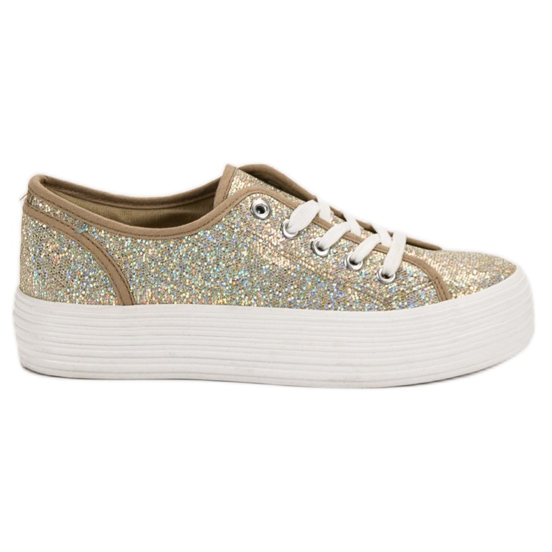 SHELOVET Sneakers med glitter gul