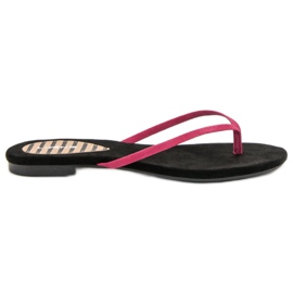 SHELOVET Klassiska flip-flops svart rosa