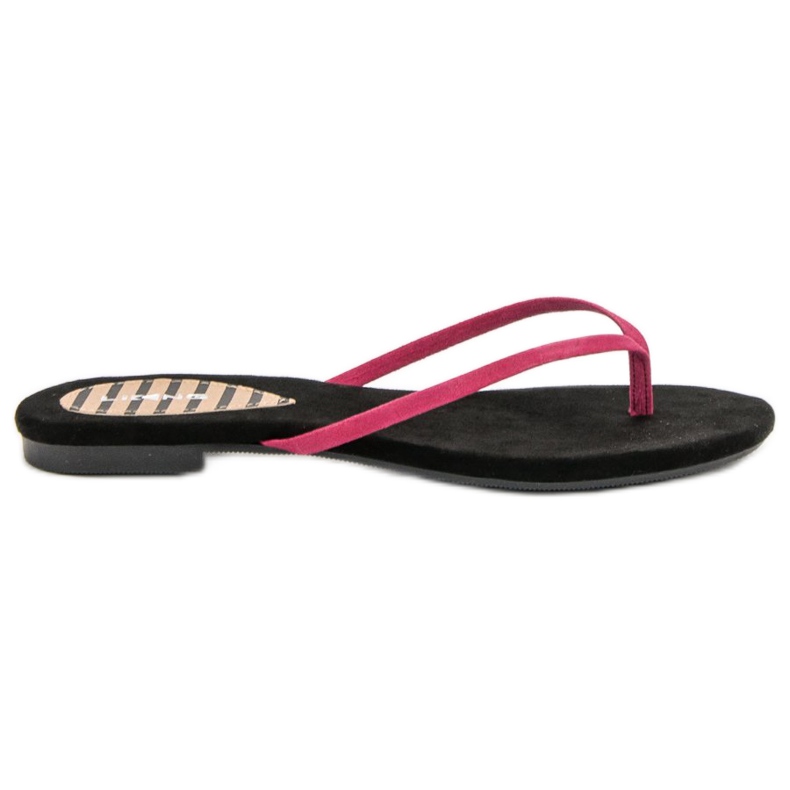 SHELOVET Klassiska flip-flops svart rosa